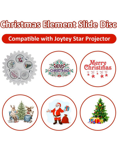 Discos Proyector de Estrellas Joytey - Navidad 5 Patrones