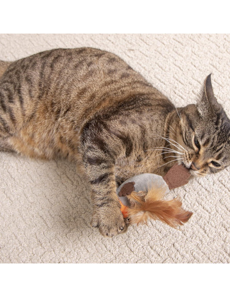 Juguete Electrónico para Gatos Petlinks Flutter Singer - Gris/Azul