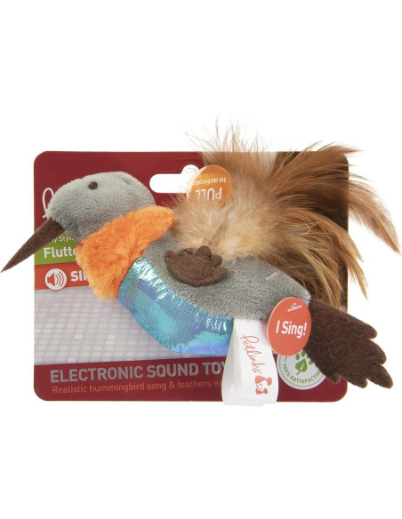 Juguete Electrónico para Gatos Petlinks Flutter Singer - Gris/Azul