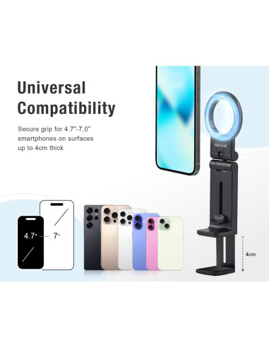 Soporte Magnético para Teléfono Let's Go Life, Negro, 10.4x7.1cm