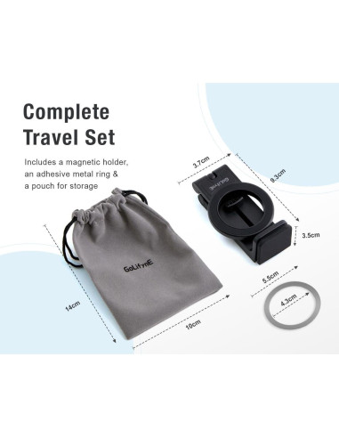 Soporte Magnético para Teléfono Let's Go Life, Negro, 10.4x7.1cm