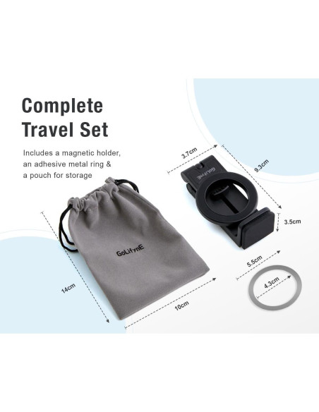 Soporte Magnético para Teléfono Let's Go Life, Negro, 10.4x7.1cm