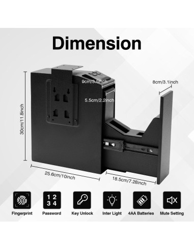 Caja Fuerte Biometrica Sgorlds Deslizante para Pistolas 5.8kg