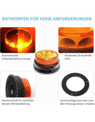 Luz Beacon LED Agrieyes 80W 16.76 cm Alta Visibilidad IP67