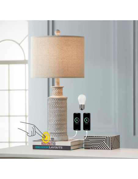 Lámpara de Mesa Táctil Dimmable 3 Niveles USB Lingmei