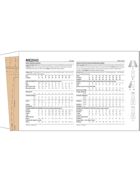 Patrones de Costura Know Me ME2043 para Bodysuits y Pantalones