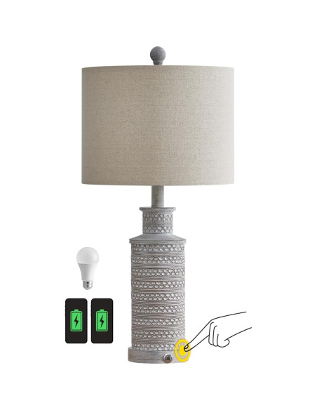 Lámpara de Mesa Táctil Dimmable 3 Niveles USB Lingmei