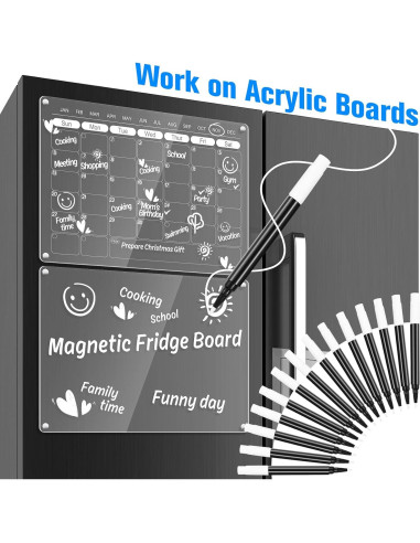 Marcadores de Tiza Líquida Blancos OORAII - 14 Unidades, Punta Fina 1mm