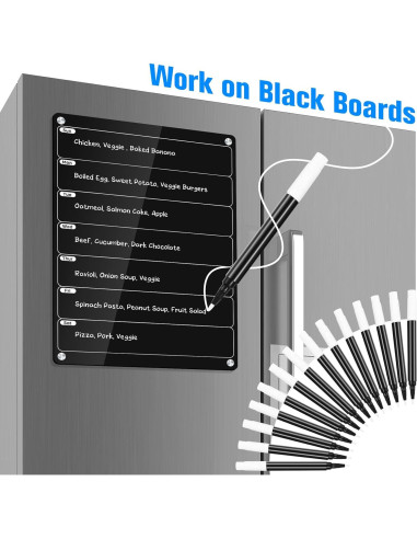 Marcadores de Tiza Líquida Blancos OORAII - 14 Unidades, Punta Fina 1mm