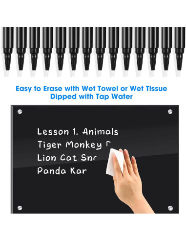 Marcadores de Tiza Líquida Blancos OORAII - 14 Unidades, Punta Fina 1mm