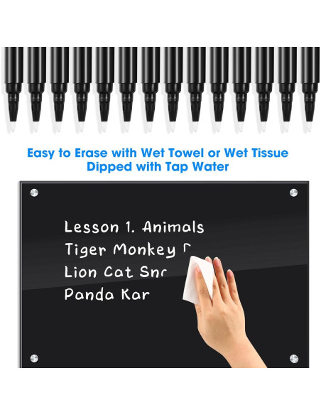 Marcadores de Tiza Líquida Blancos OORAII - 14 Unidades, Punta Fina 1mm