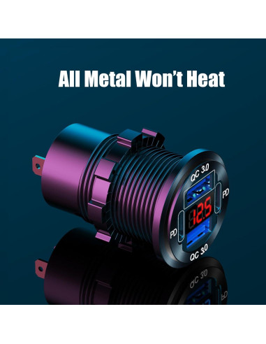 Cargador USB de 12V TIANWIDJEW 4 Puertos Carga Rápida