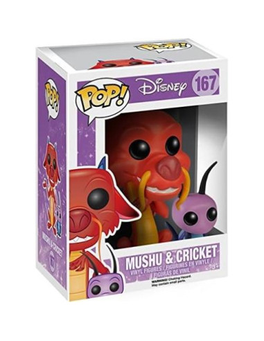 Figura de Vinilo Pop! Funko Mulan Mushu y Grillo 9.5 cm