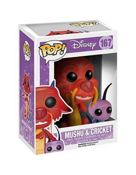 Figura de Vinilo Pop! Funko Mulan Mushu y Grillo 9.5 cm