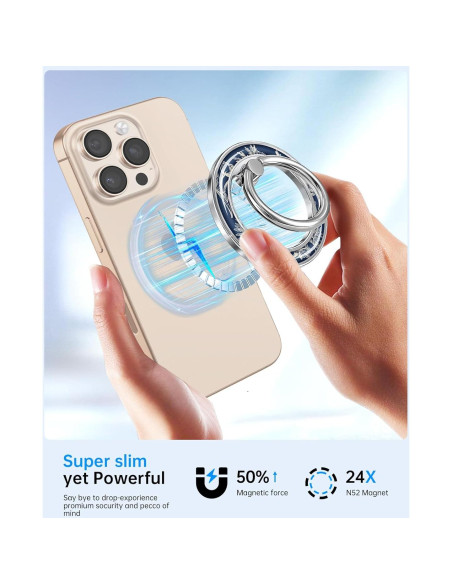 Soporte Magnético para Teléfono LISEVO con Flores Azules