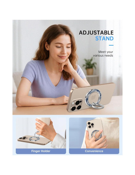 Soporte Magnético para Teléfono LISEVO con Flores Azules