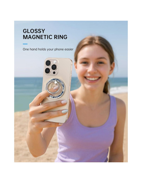 Soporte Magnético para Teléfono LISEVO con Flores Azules