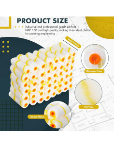 Cubiertas de Rodillo de Pintura Leumoi 100 Pcs 10.16 cm Microfibra 2