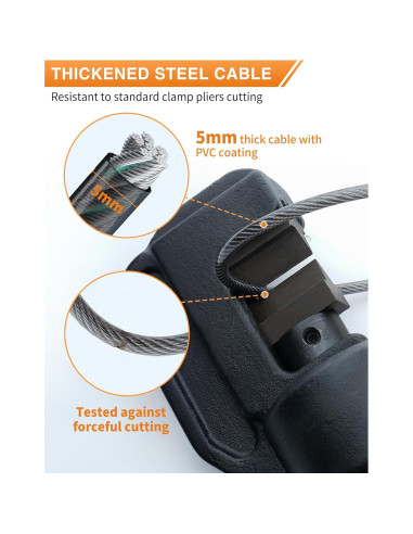 Candado de Combinación I-EASYDWW 4 Dígitos con 3 Cables de Acero