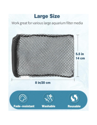 Bolsas de Filtro Pawfly 8 Pcs para Acuarios 20.32x13.97 cm