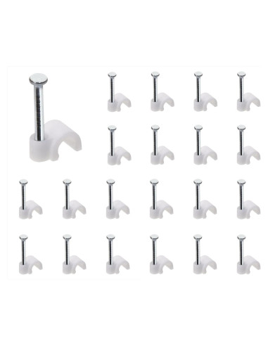 Clips de Cable Ethernet Mini Skater 3.5mm Blancos 100 Pcs