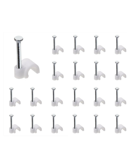Clips de Cable Ethernet Mini Skater 3.5mm Blancos 100 Pcs