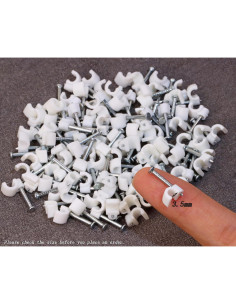 Clips de Cable Ethernet Mini Skater 3.5mm Blancos 100 Pcs 2
