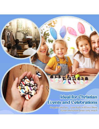 Bememo 100 Figuras de Jesús de Goma Coloridas para Fiesta Religiosa