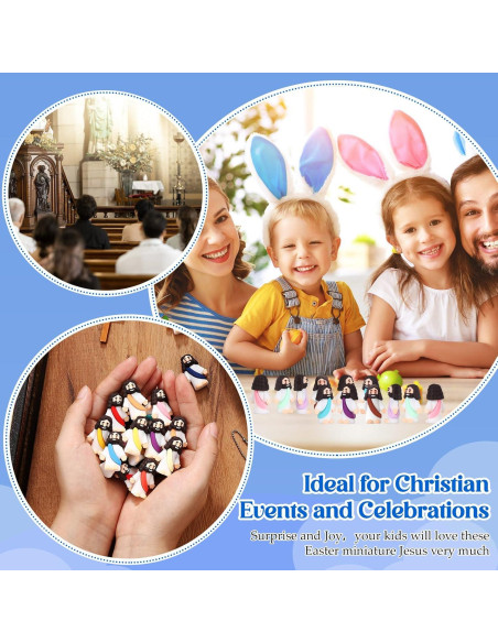 Bememo 100 Figuras de Jesús de Goma Coloridas para Fiesta Religiosa
