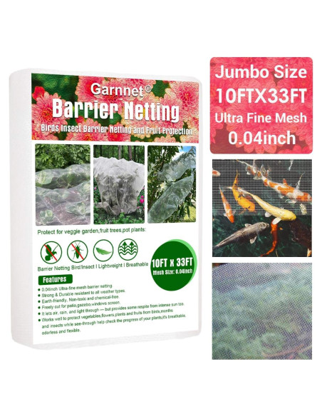 Malla de Insectos Garnnet 10x33ft para Jardín - Protección UV