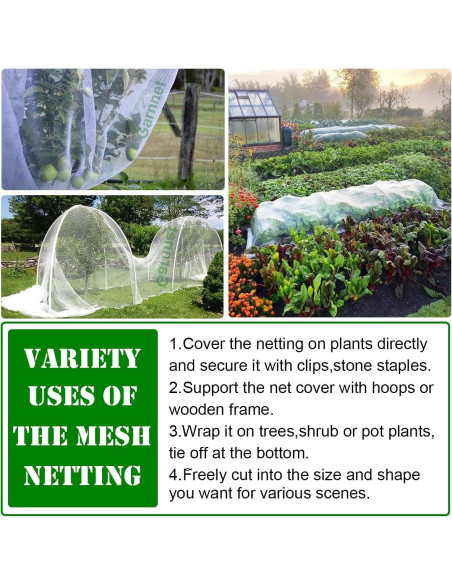 Malla de Insectos Garnnet 10x33ft para Jardín - Protección UV
