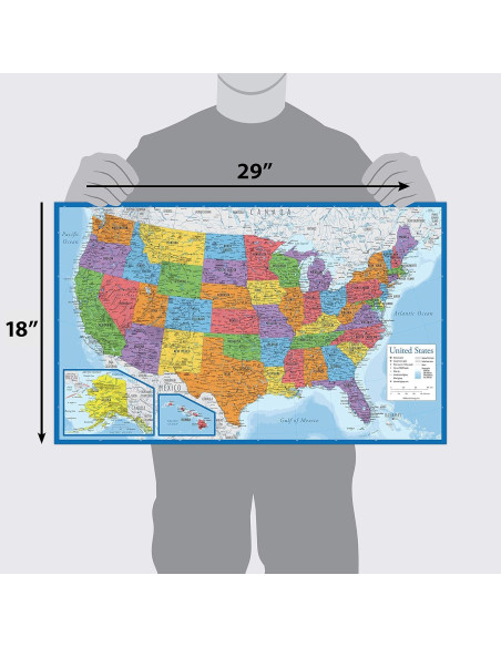 Conjunto de 3 Pósters Laminados Mapas y Sistema Solar Palace Learning