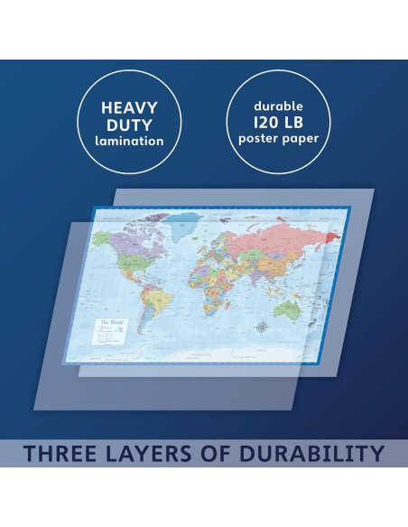 Conjunto de 3 Pósters Laminados Mapas y Sistema Solar Palace Learning
