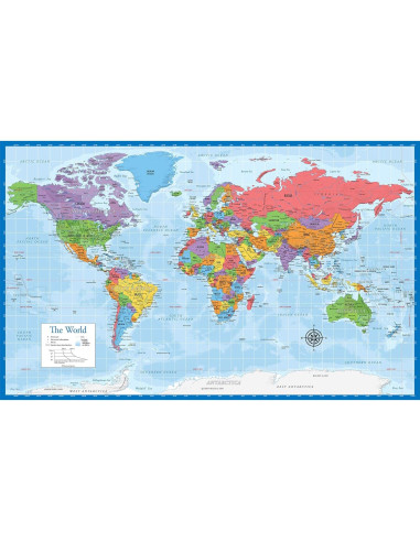 Conjunto de 3 Pósters Laminados Mapas y Sistema Solar Palace Learning