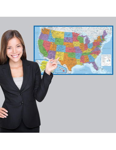 Conjunto de 3 Pósters Laminados Mapas y Sistema Solar Palace Learning