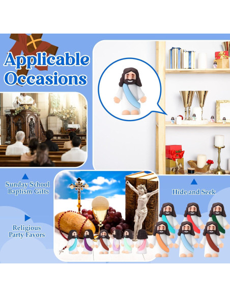 Bememo 100 Figuras de Jesús de Goma Coloridas para Fiesta Religiosa