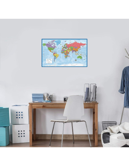 Conjunto de 3 Pósters Laminados Mapas y Sistema Solar Palace Learning