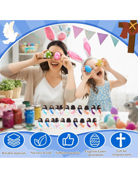 Bememo 100 Figuras de Jesús de Goma Coloridas para Fiesta Religiosa