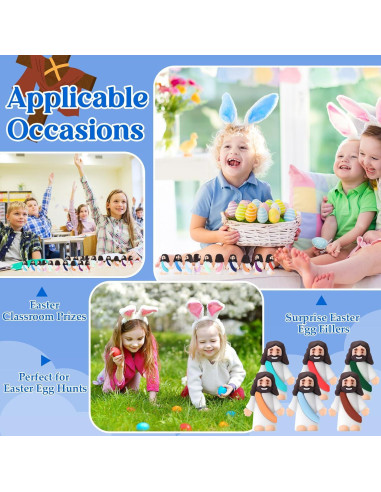 Bememo 100 Figuras de Jesús de Goma Coloridas para Fiesta Religiosa