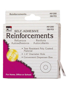 Refuerzos de Agujeros Autoadhesivos Charles Leonard 200 Unidades 2