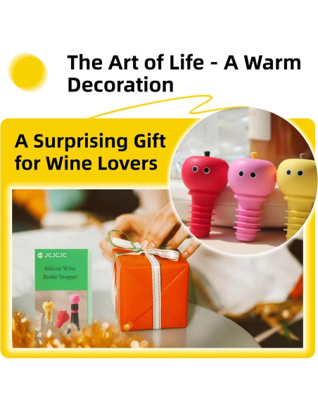 Tapón de Vino de Silicona JCJCJC Rosa Reutilizable 4x7 cm