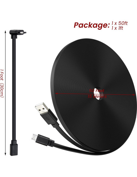 Cable de Alimentación de 15m Weishan para Cámaras Wyze