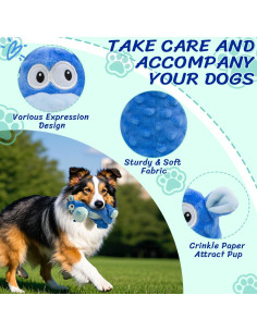 Juguete de Perro de Peluche Squeaky Hipopótamo Azul 15.5cm 2