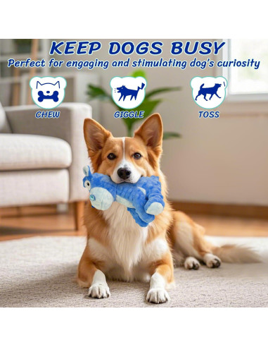 Juguete de Perro de Peluche Squeaky Hipopótamo Azul 15.5cm