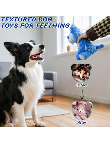 Juguete de Perro de Peluche Squeaky Hipopótamo Azul 15.5cm