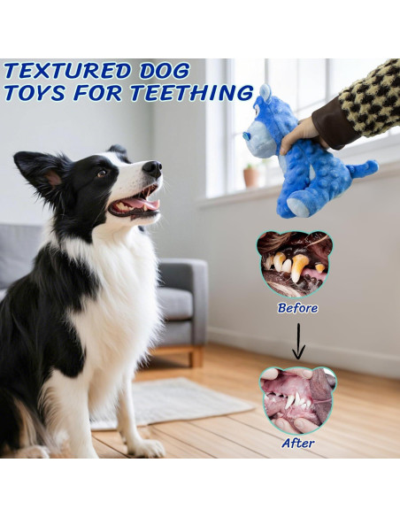 Juguete de Perro de Peluche Squeaky Hipopótamo Azul 15.5cm