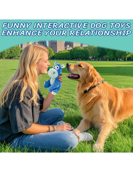 Juguete de Perro de Peluche Squeaky Hipopótamo Azul 15.5cm