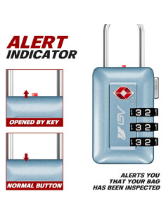 Candado de Viaje BV Aceptado por TSA - Combinación 2 Paquete Azul 2