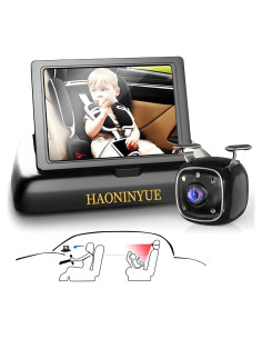 Monitor de Bebé para Coche HAONINYUE HD 1080P 4.3" Visión Nocturna