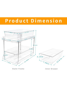 Organizadores de Baño Zero Zoo - 2 Niveles Apilables 31.7x19cm 2
